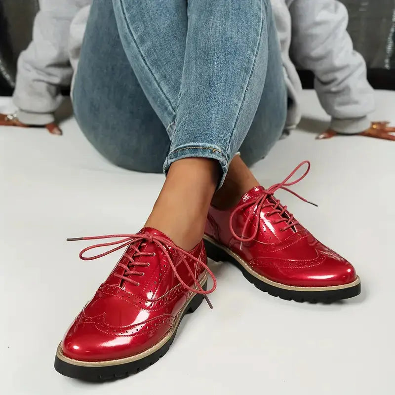 Glossy Black Oxford Brogues Jasmine's Boutique Australia