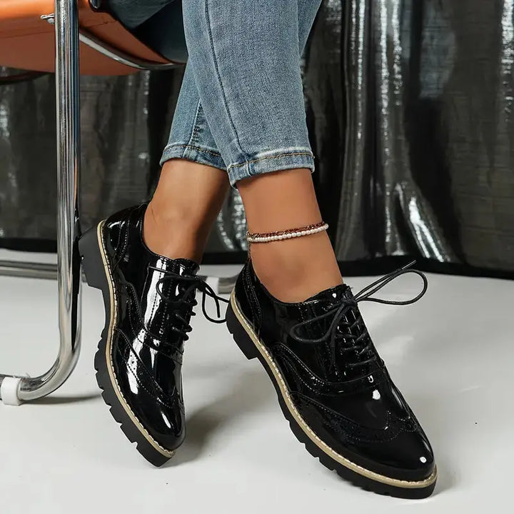 Glossy Black Oxford Brogues Jasmine's Boutique Australia