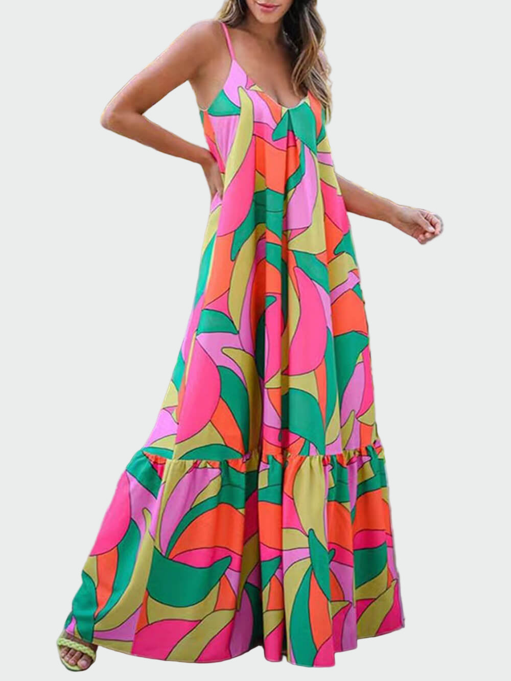 French Print V Neck Summer Dress Jasmine's Boutique Australia
