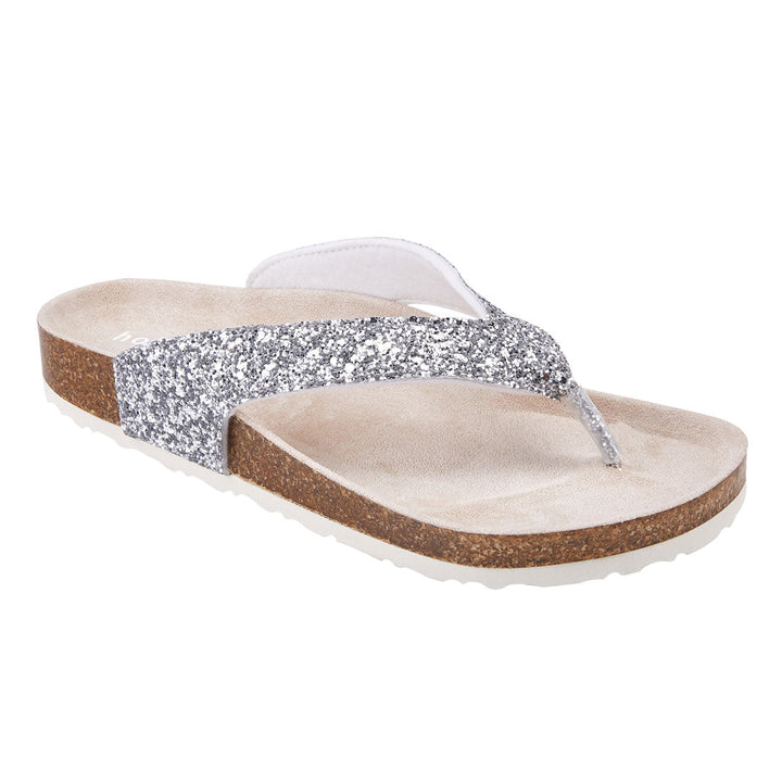 Holster Luxe Cork Thong Sandals – Silver Glitter Jasmine's Boutique Australia