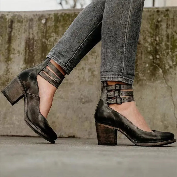 Verona Vintage Double-Strap Heels Jasmine's Boutique Australia