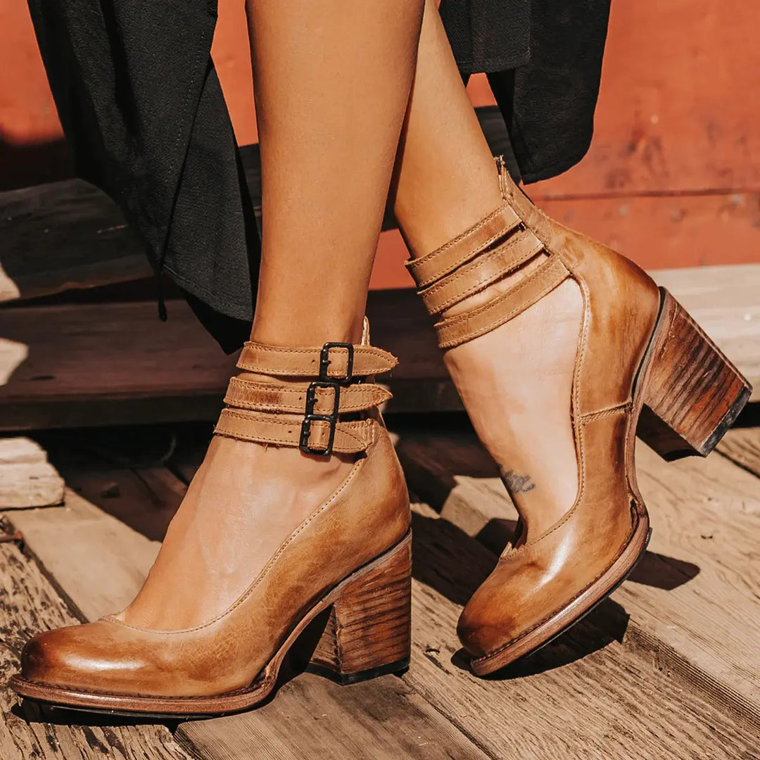 Verona Vintage Double-Strap Heels Jasmine's Boutique Australia