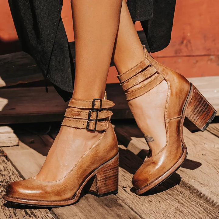 Verona Vintage Double-Strap Heels Jasmine's Boutique Australia