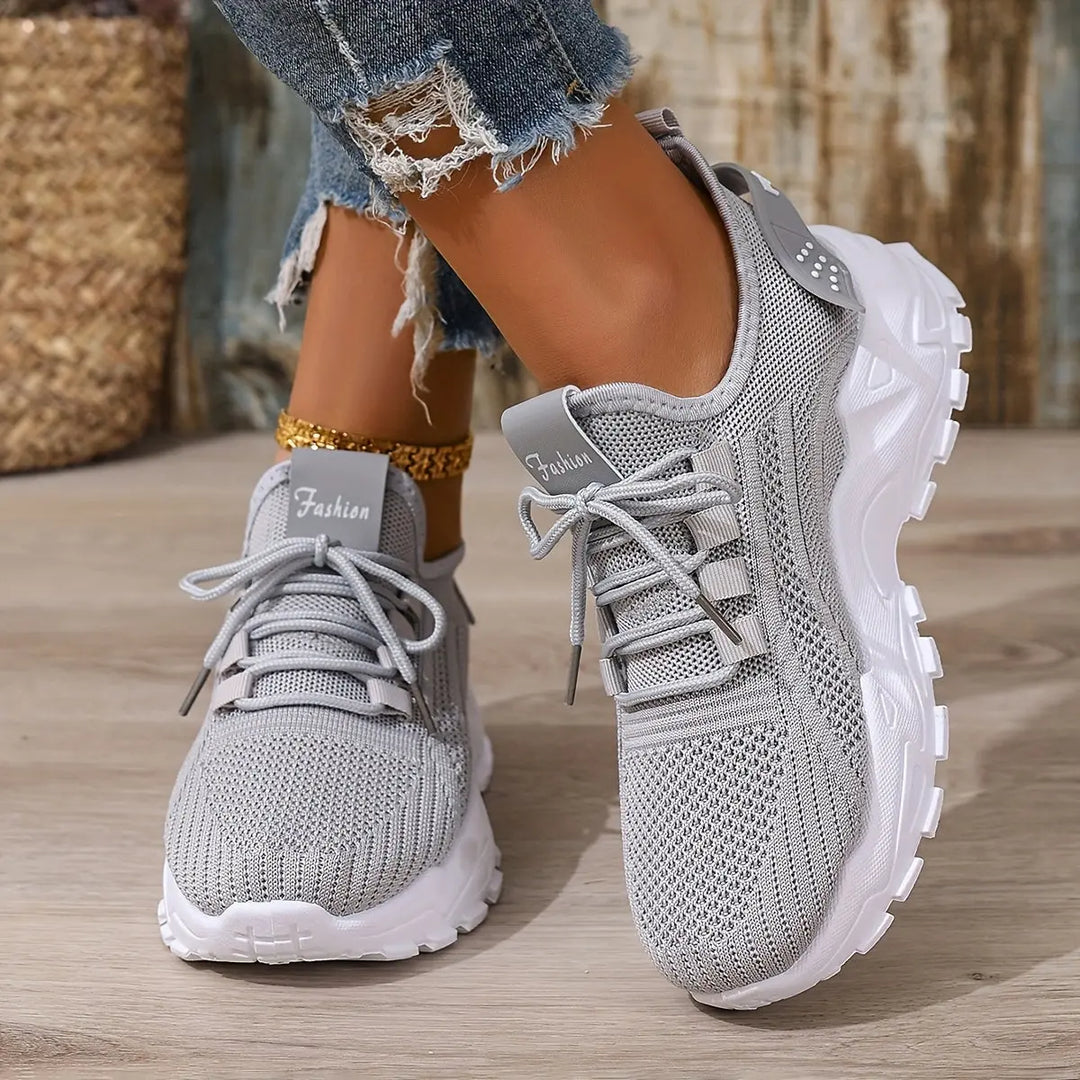 Beige Breathable Knit Sneakers Jasmine's Boutique Australia