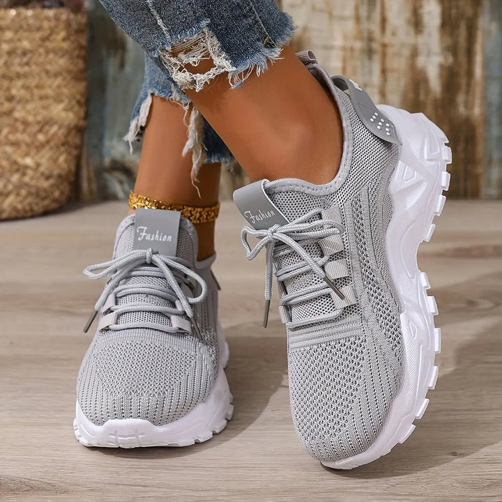 Beige Breathable Knit Sneakers Jasmine's Boutique Australia
