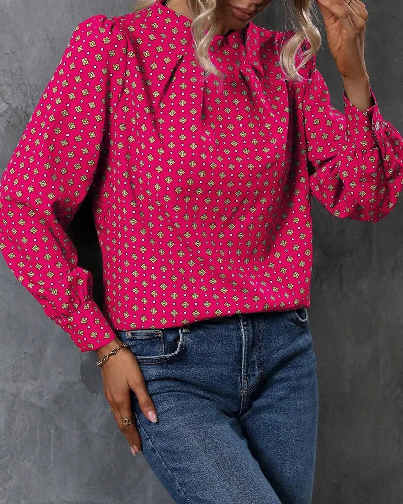 Vintage Charm Geometric Blouse Jasmine's Boutique Australia