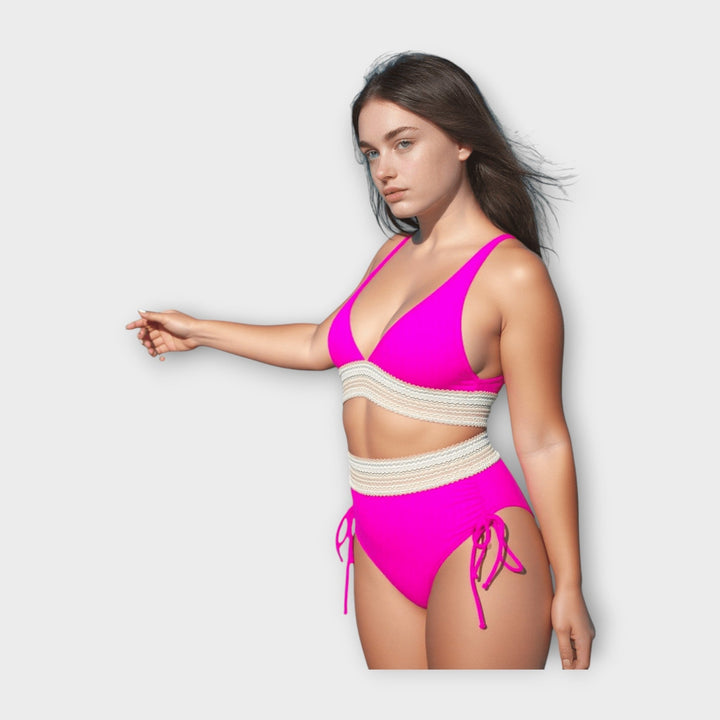 Bikini with Knitted Detail and High-Waisted Bottom Jasmine's Boutique Australia