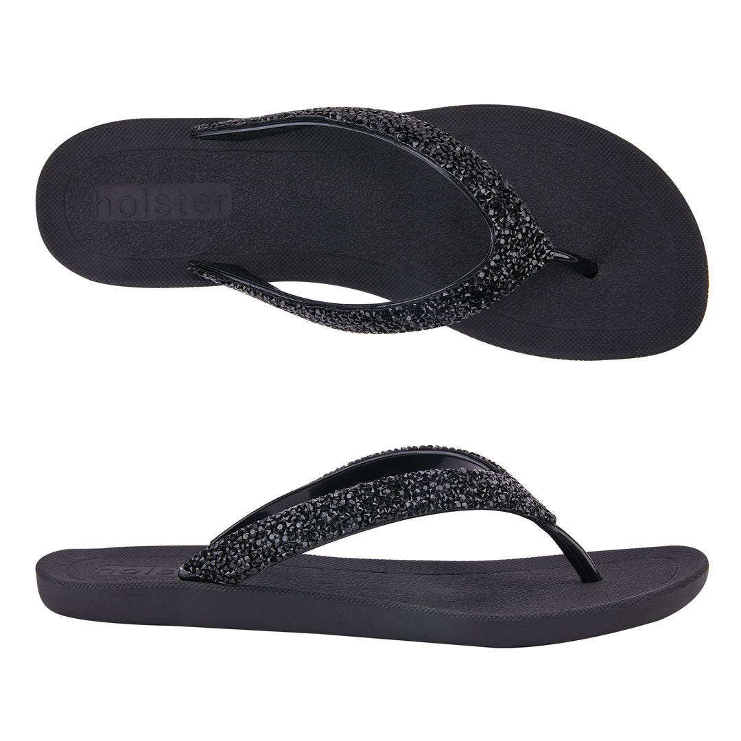Holster Sparkle Black Flip Flops Jasmine's Boutique Australia