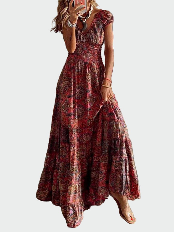 Bohemian Waisted Floral Print Dress Jasmine's Boutique Australia
