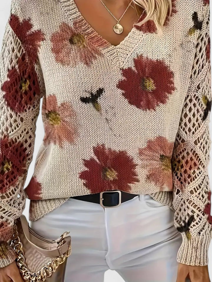 Beatrice | Floral Knit Jumper  Liora Lane Boutique