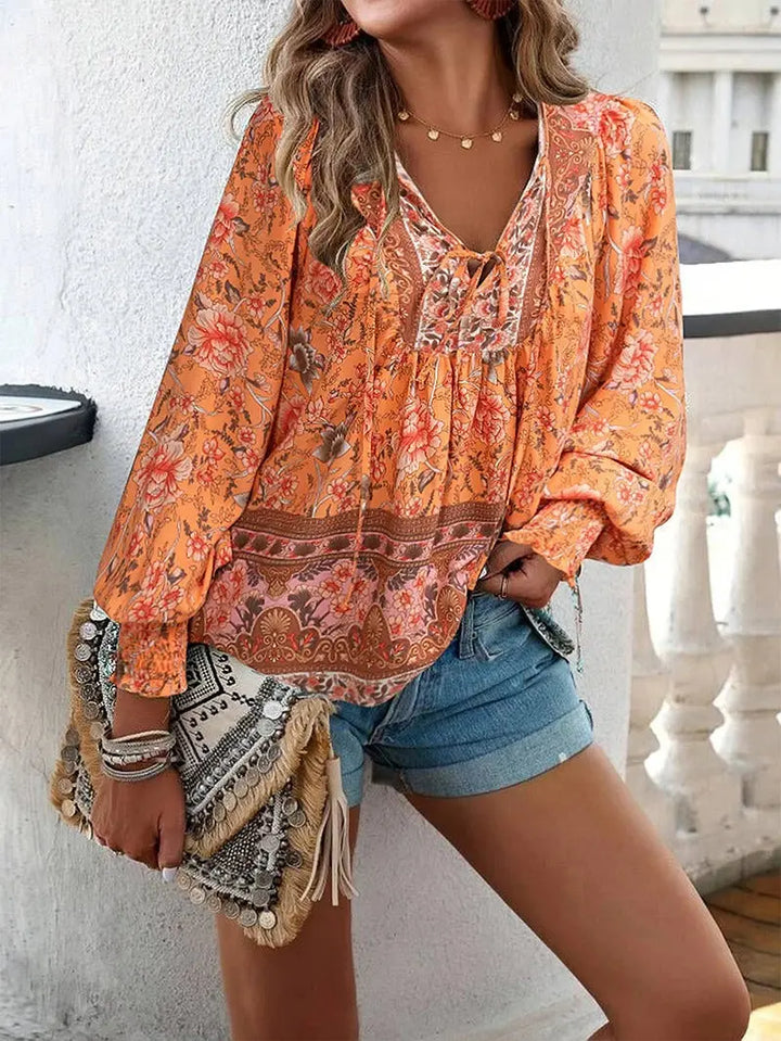 Sunset Bloom Boho Blouse Jasmine's Boutique Australia