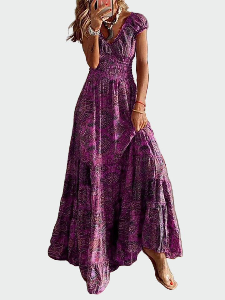 Bohemian Waisted Floral Print Dress Jasmine's Boutique Australia