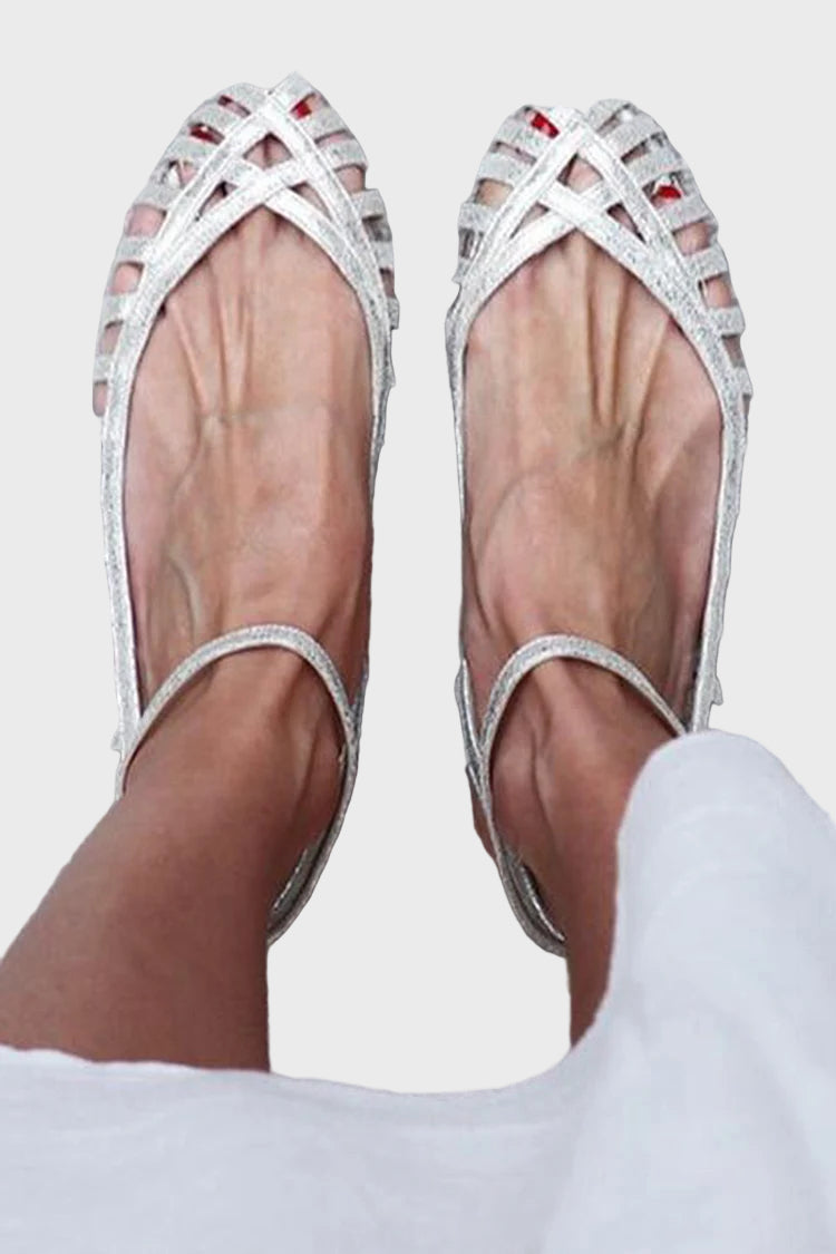 Silver Breeze Crisscross Flats Jasmine's Boutique Australia