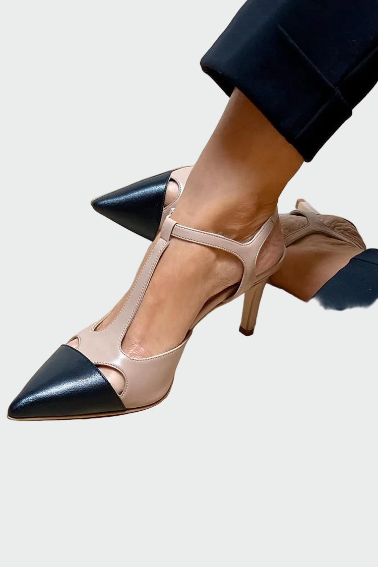 two-tone t-strap pointed heels Jasmine's Boutique Australia