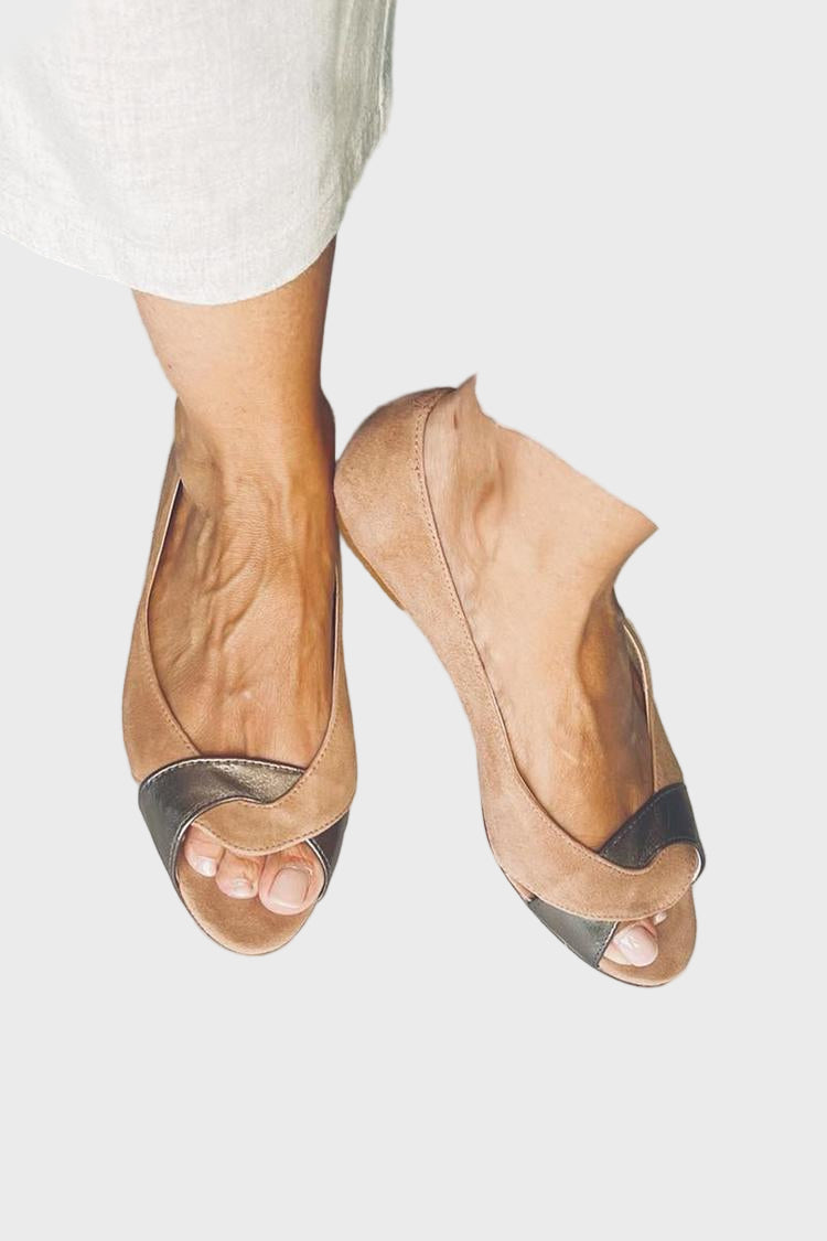 Sorelle Two-Tone Open-Toe Flats Jasmine's Boutique Australia