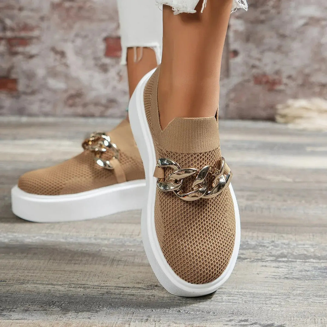 "Urban Luxe Chain Slip-Ons" Jasmine's Boutique Australia