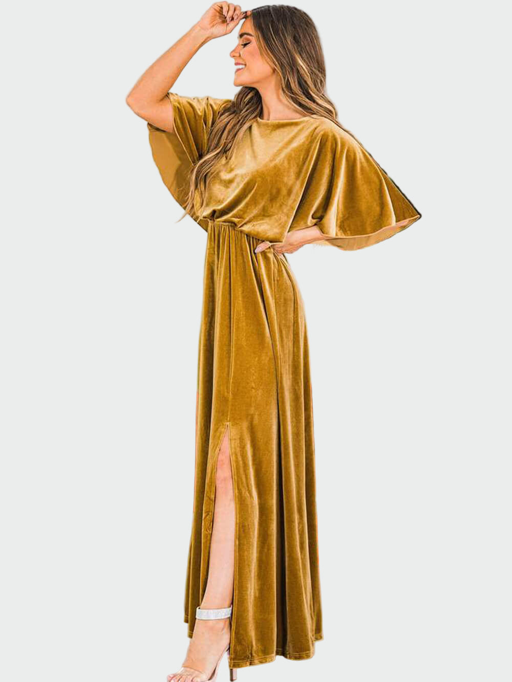 Velvet High Slit Maxi Dress Jasmine's Boutique Australia