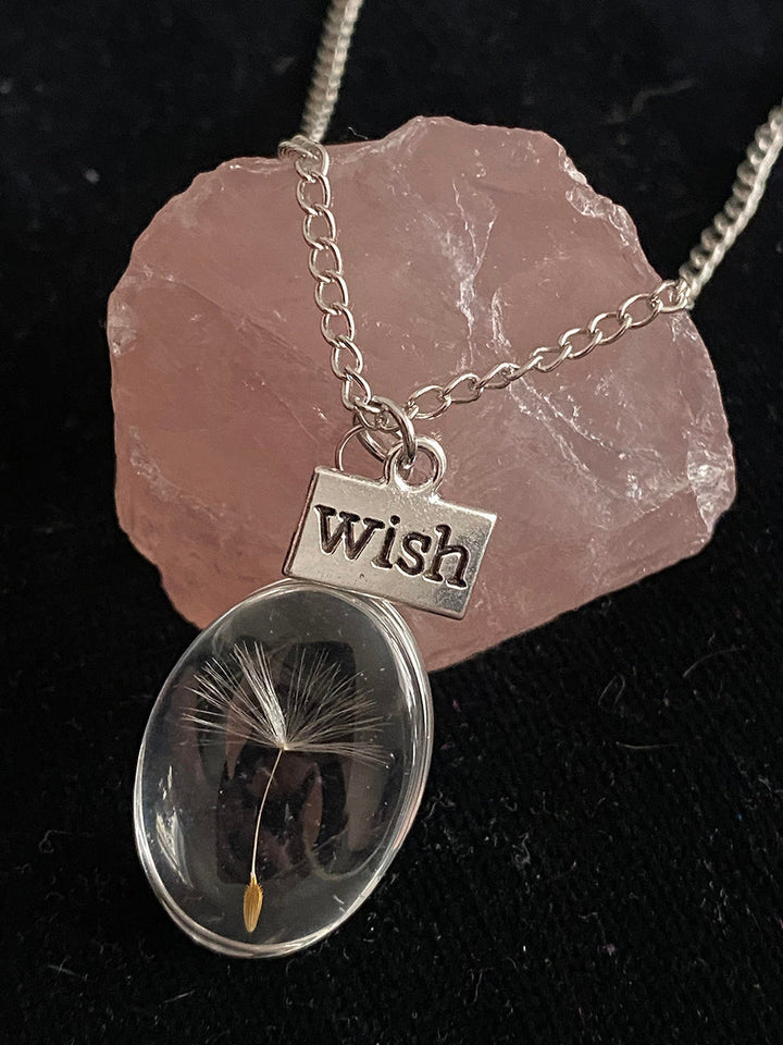 Flower Resin Necklace - Ovar Crystal Dandelion Jasmine's Boutique Australia