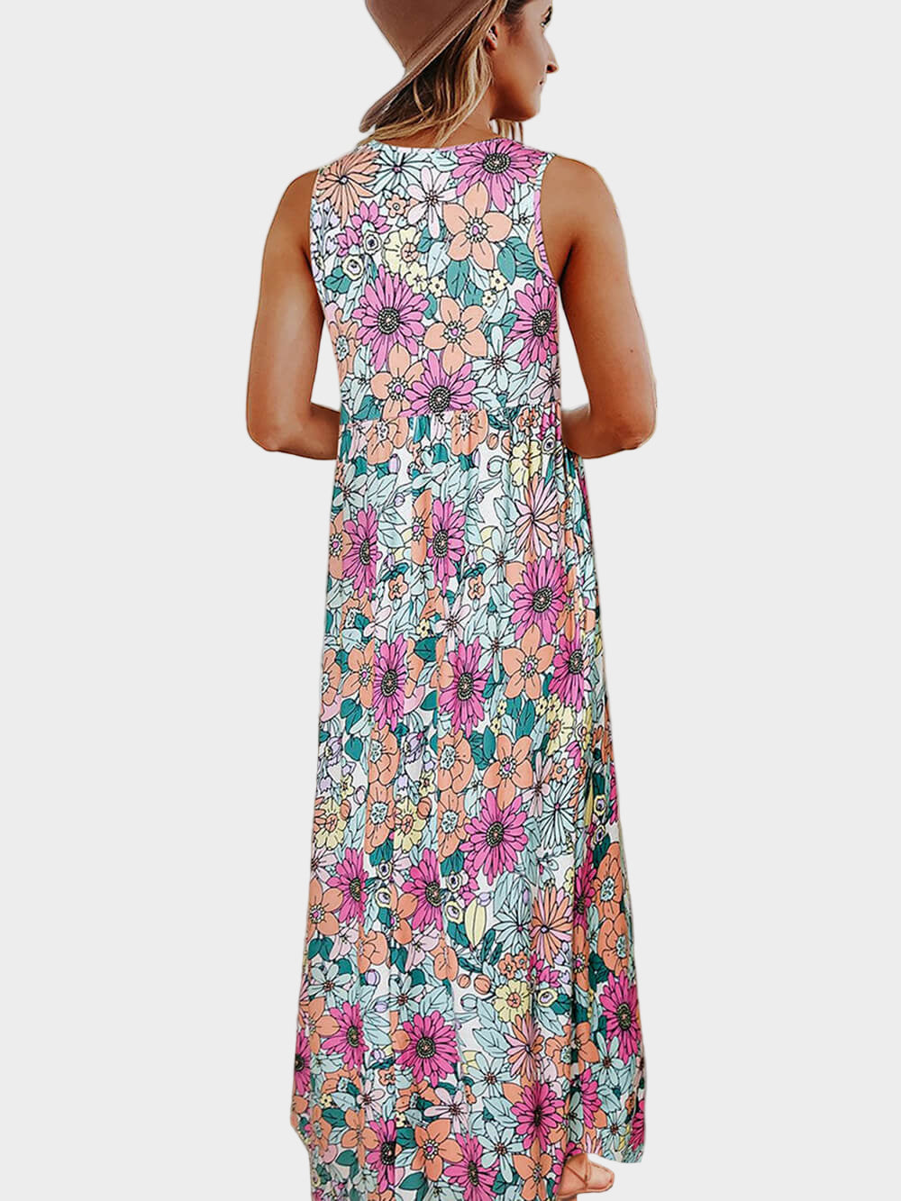 Sleeveless Maxi Dress: High-Waisted Hippie Floral Jasmine's Boutique Australia
