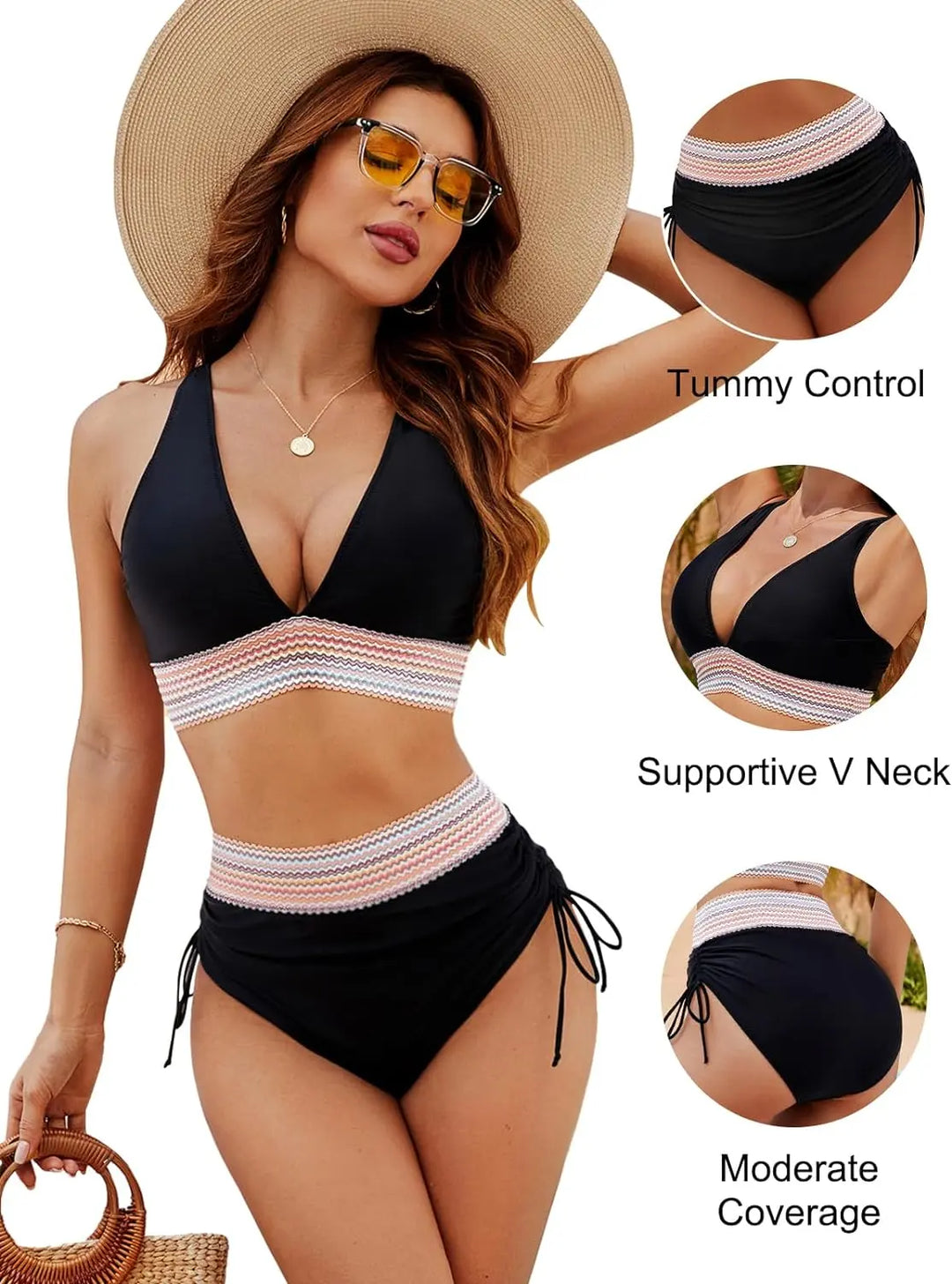 Azure Waves High-Waist Bikini Set Jasmine's Boutique Australia