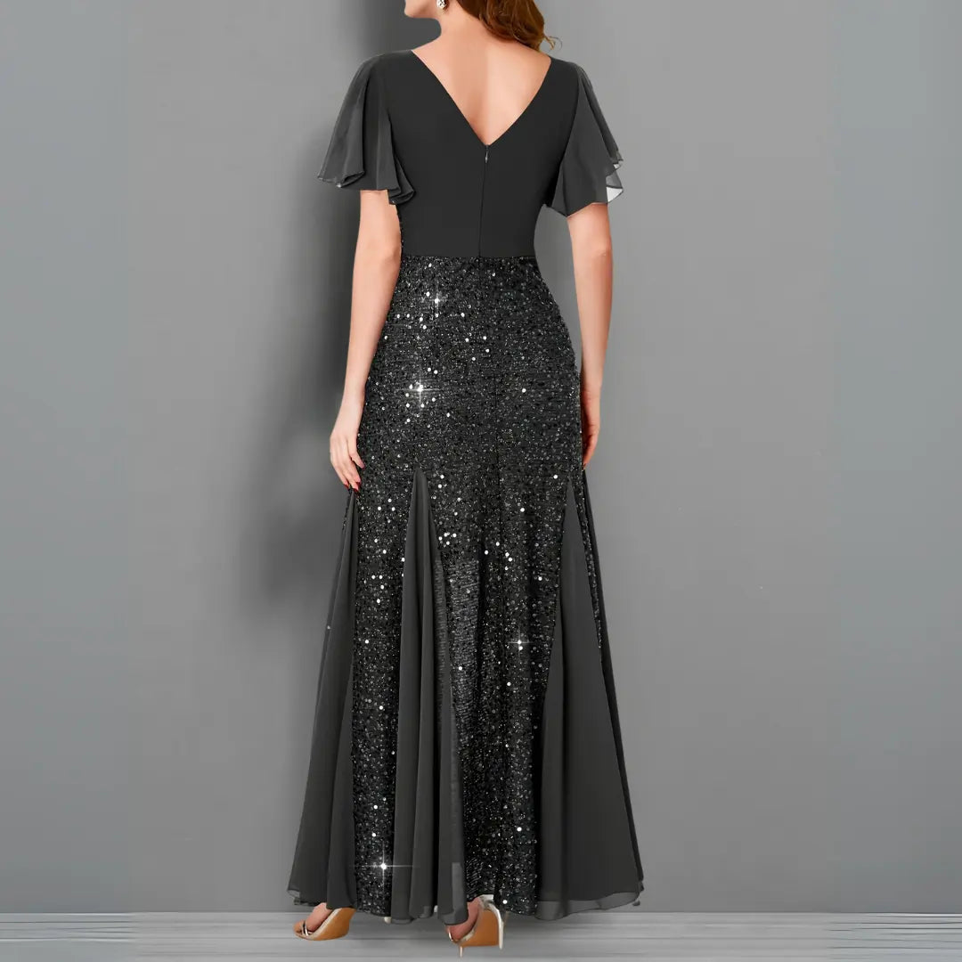Scarlet Elegance Sequin Evening Gown Jasmine's Boutique Australia