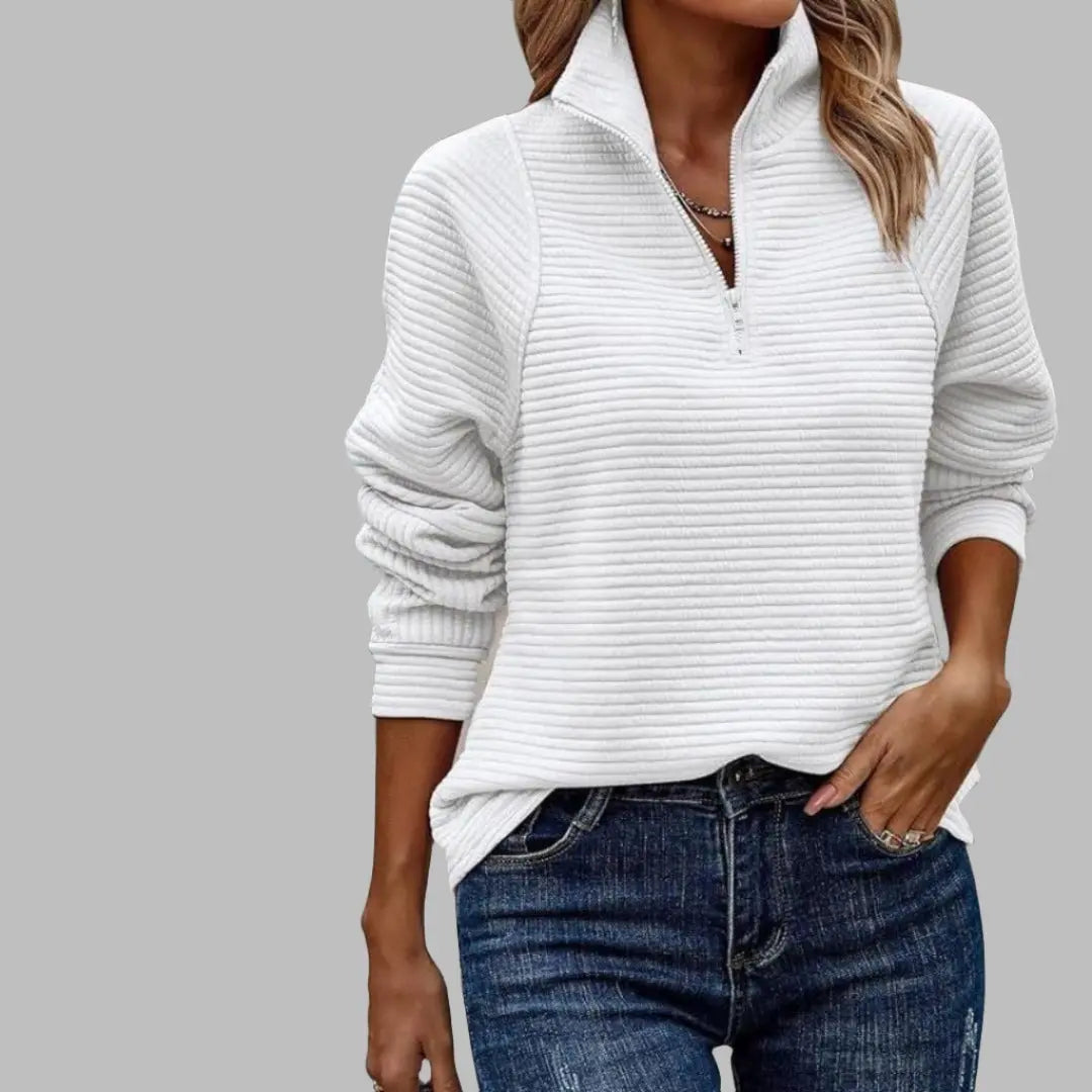 Ribbed Half-Zip Pullover Jasmine's Boutique Australia