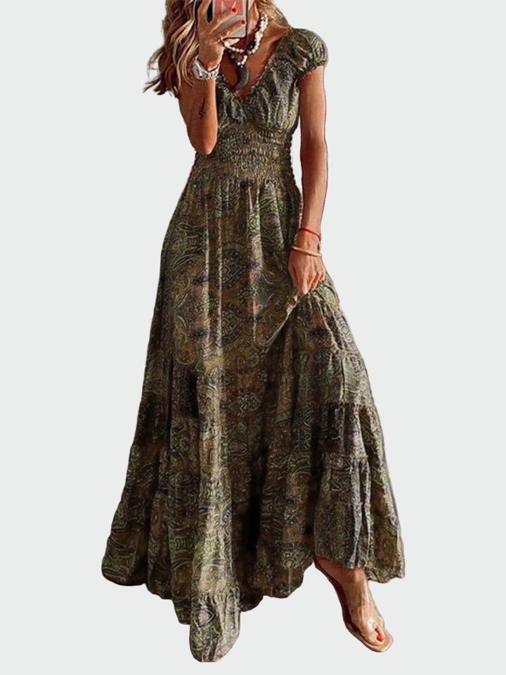 Bohemian Waisted Floral Print Dress Jasmine's Boutique Australia