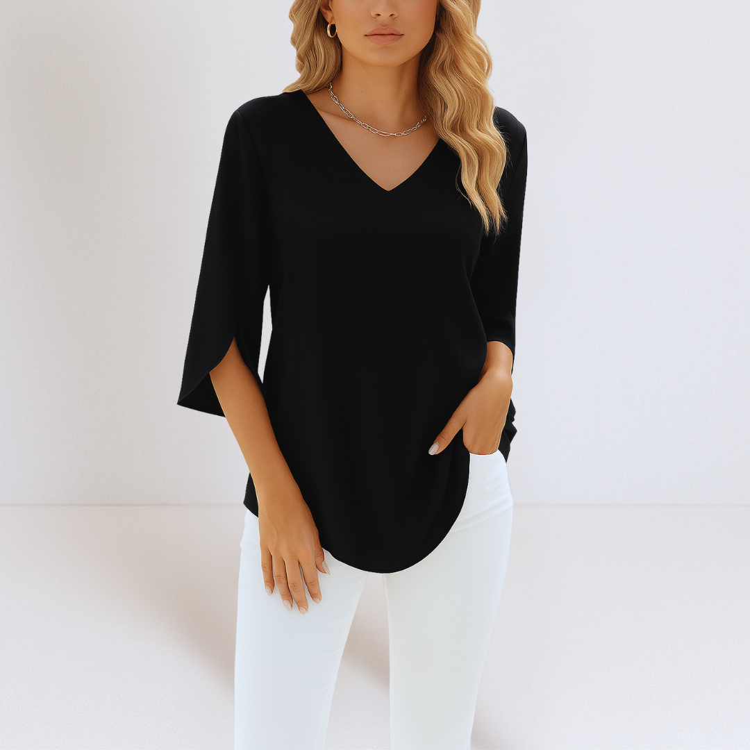 Elegant Blouse with V-Neck and Open Sleeves Jasmine's Boutique Australia