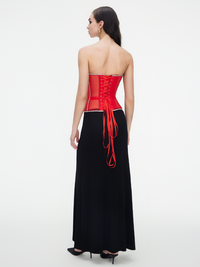 Scarlet Radiance Rhinestone Corset Jasmine's Boutique Australia