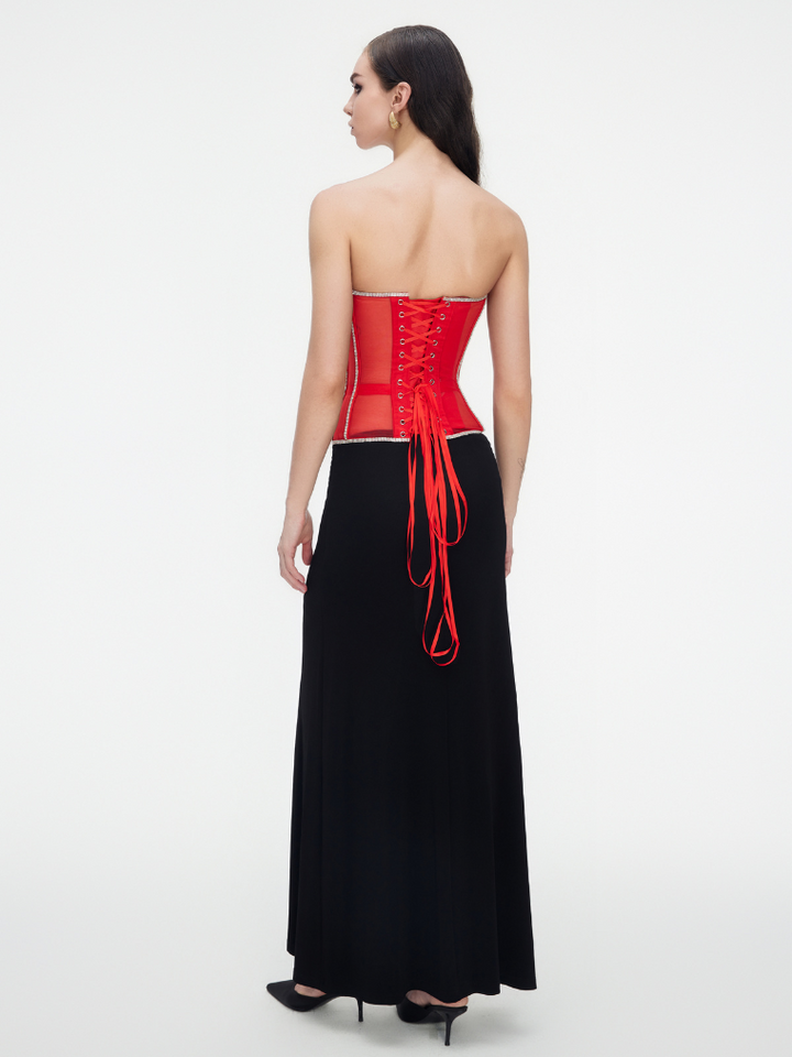 Scarlet Radiance Rhinestone Corset Jasmine's Boutique Australia