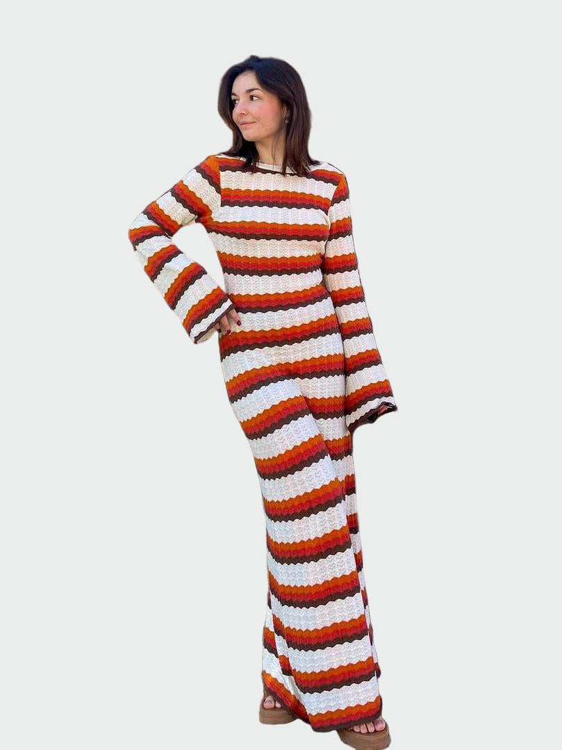 Striped Knit Beach Cover Up Jasmine's Boutique Australia