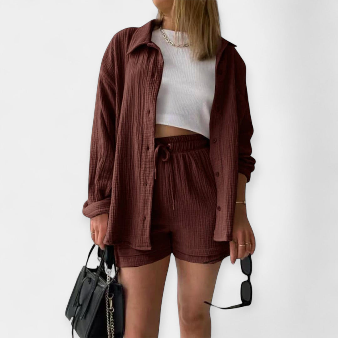 Bicolor Summer Top and Shorts Set Jasmine's Boutique Australia