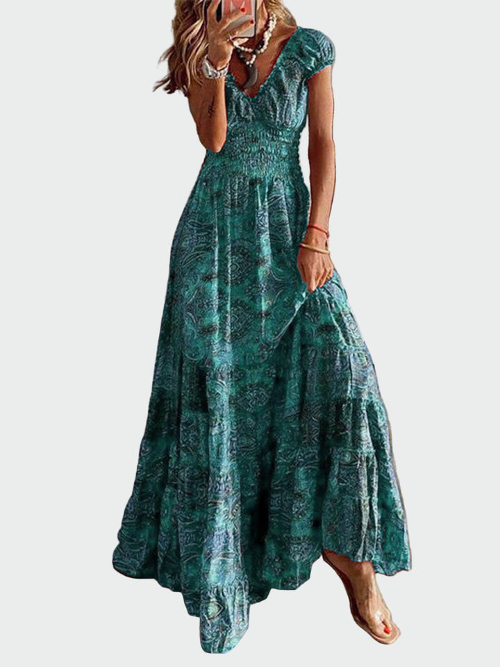 Bohemian Waisted Floral Print Dress Jasmine's Boutique Australia