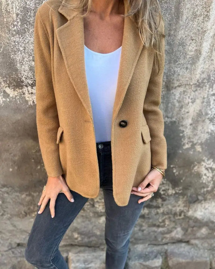 Classic Beige Single-Button Blazer Jasmine's Boutique Australia