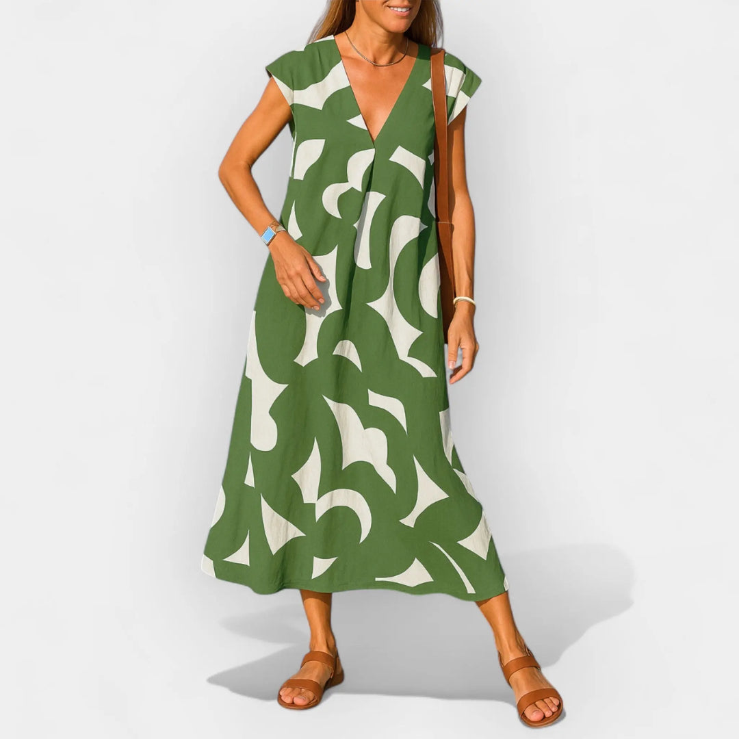 Airy Dress with V Neckline and Modern Design Jasmine's Boutique Australia