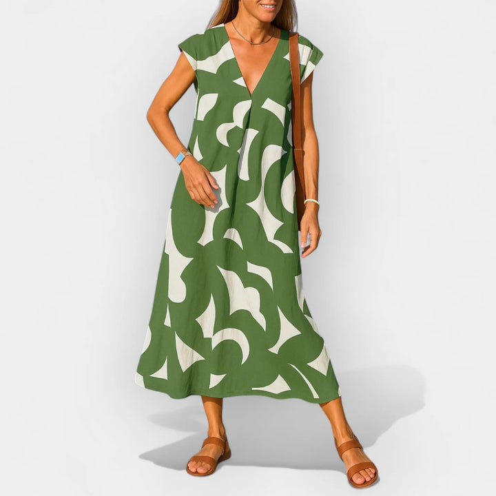 Airy Dress with V Neckline and Modern Design Jasmine's Boutique Australia