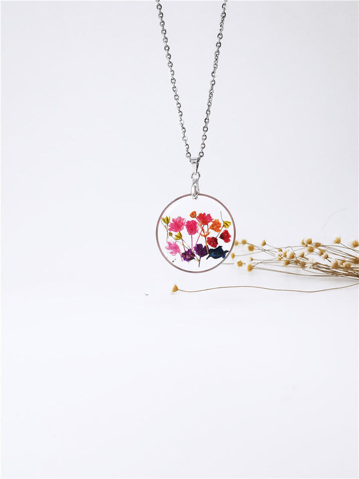 Flower Resin Necklace - Rainbow Garden Begonia Blossom Jasmine's Boutique Australia