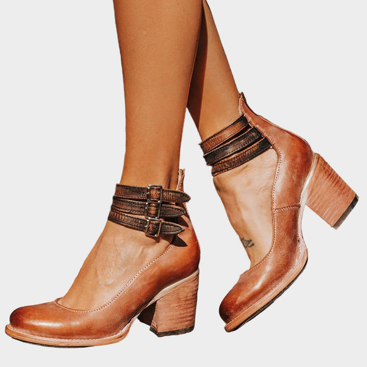 Heels with Multiple Straps and Chunky Heel Liora Lane Boutique