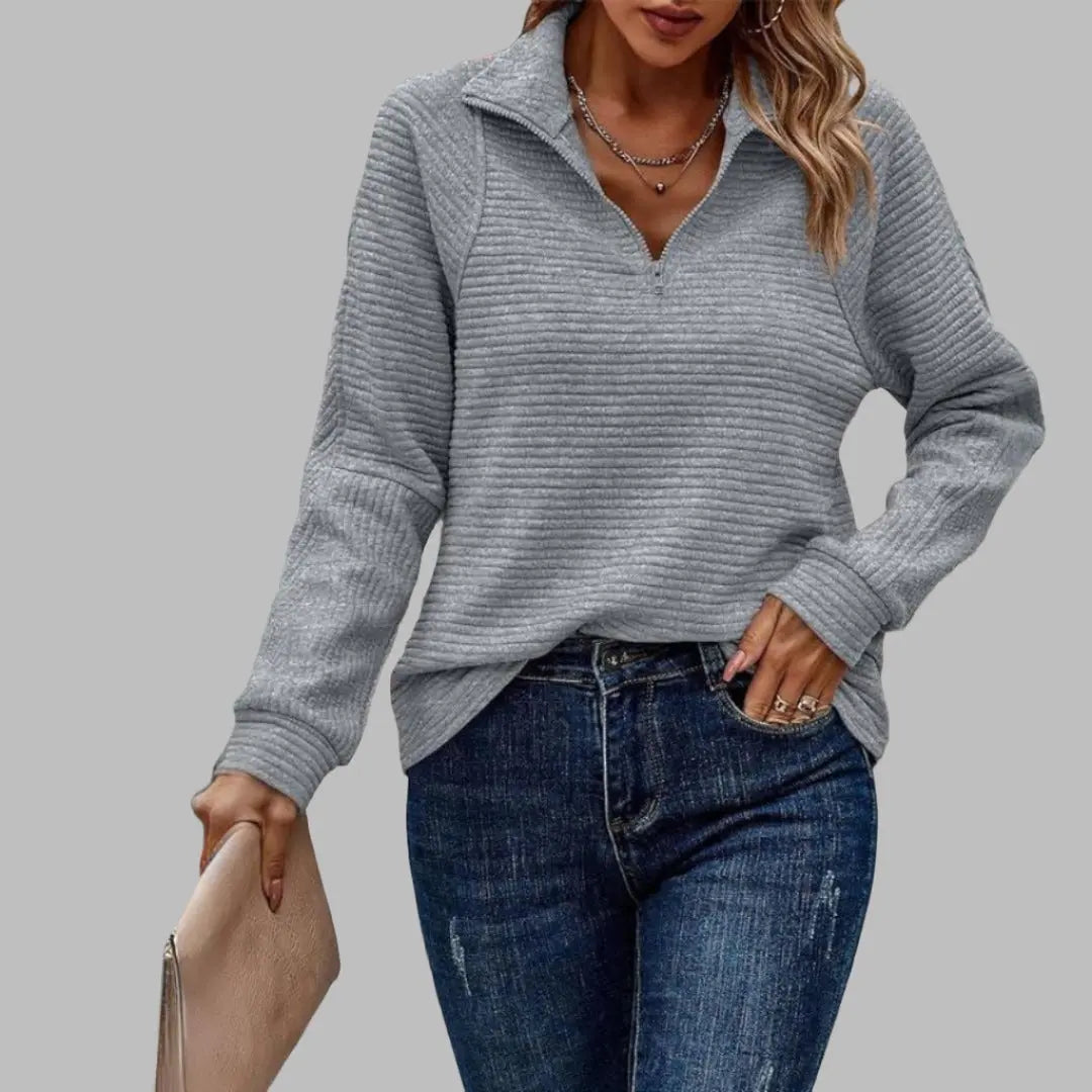 Ribbed Half-Zip Pullover Jasmine's Boutique Australia