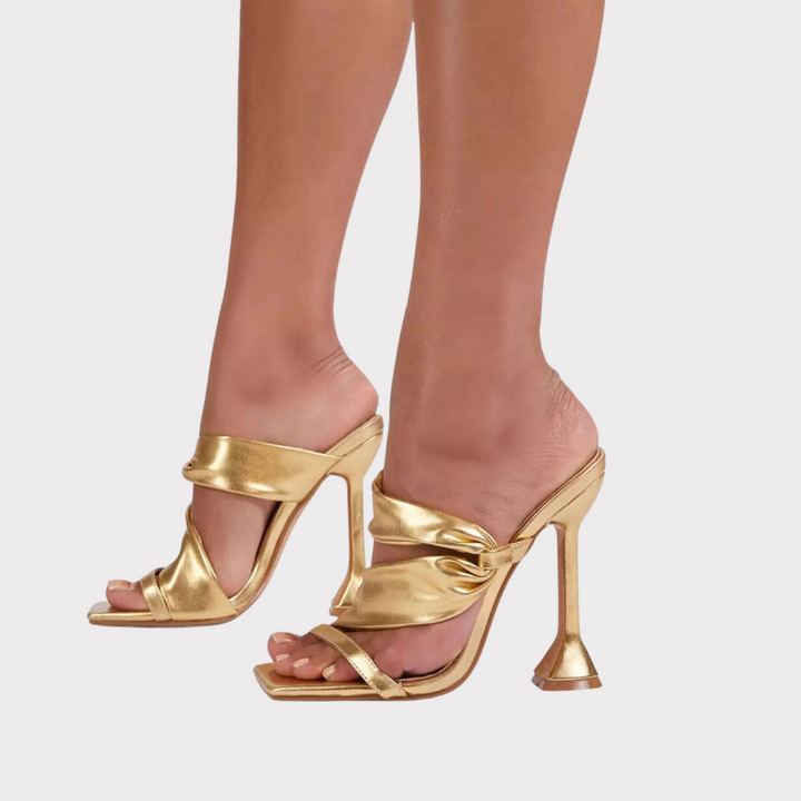 Clara | Metallic Square Toe High Heel Liora Lane Boutique