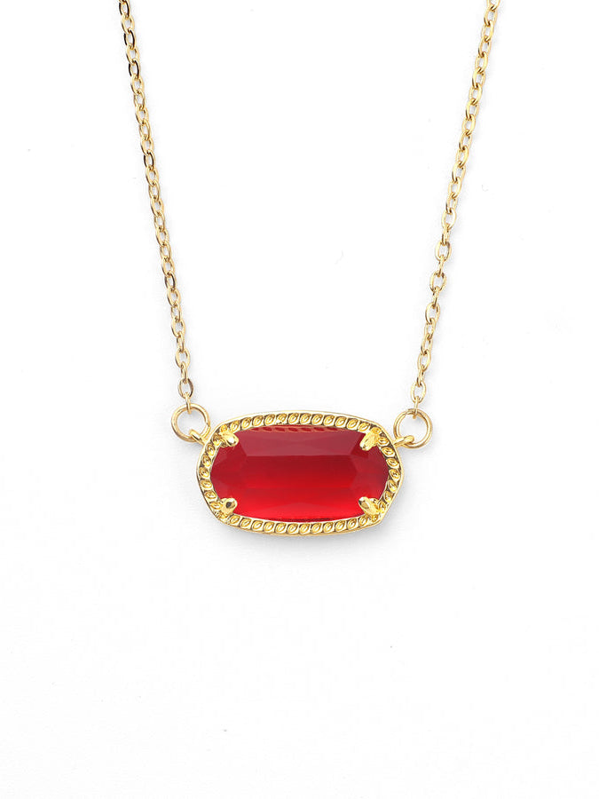 Oval Birthstone Pendant Necklace Jasmine's Boutique Australia
