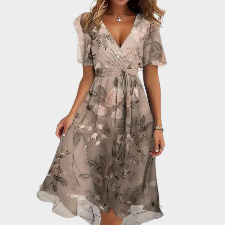 Airy Floral Dress with V-Neckline Jasmine's Boutique Australia