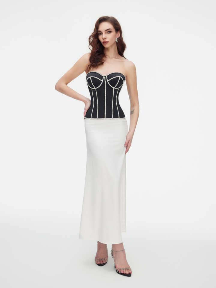 Elegance Noir Satin Corset Jasmine's Boutique Australia