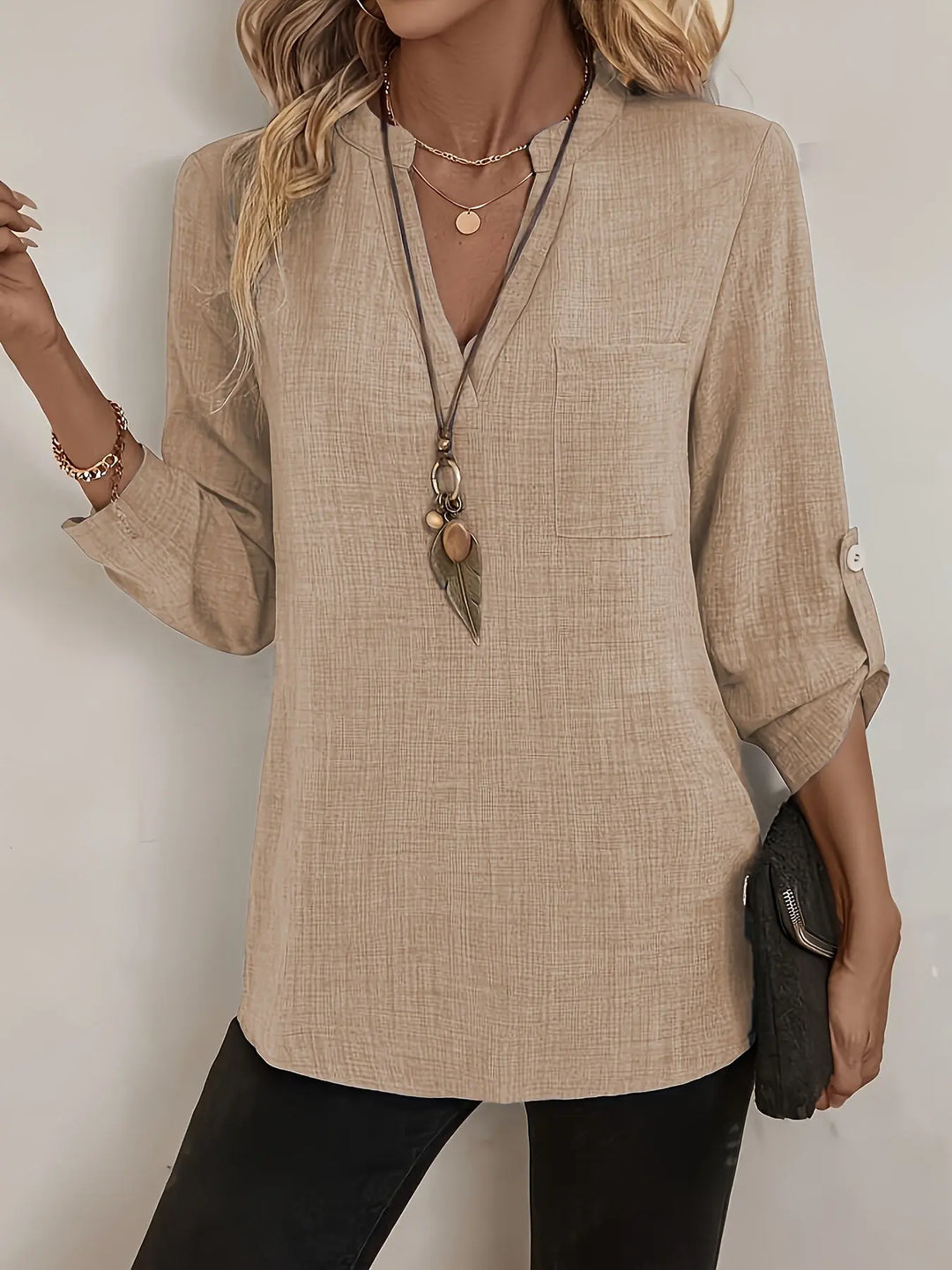 Olive Breeze V-Neck Tunic Top Jasmine's Boutique Australia