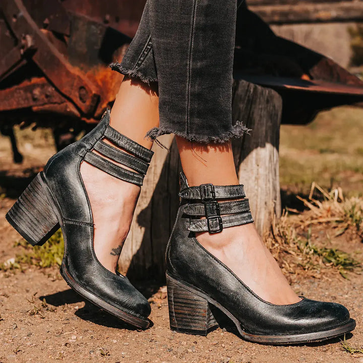 Verona Vintage Double-Strap Heels Jasmine's Boutique Australia