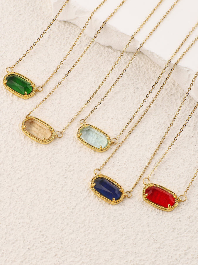 Oval Birthstone Pendant Necklace Jasmine's Boutique Australia