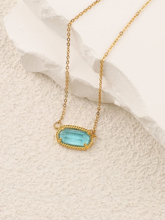 Oval Birthstone Pendant Necklace Jasmine's Boutique Australia