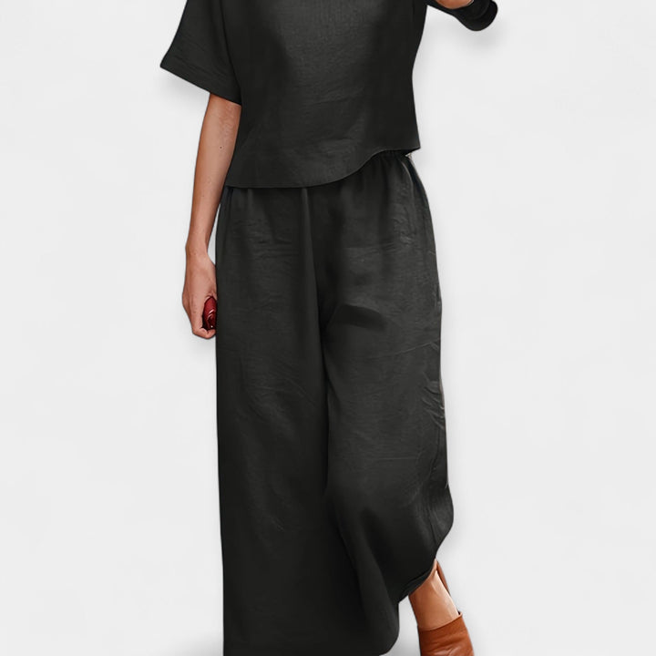 Airy Pants Set with Short-Sleeve Top Jasmine's Boutique Australia