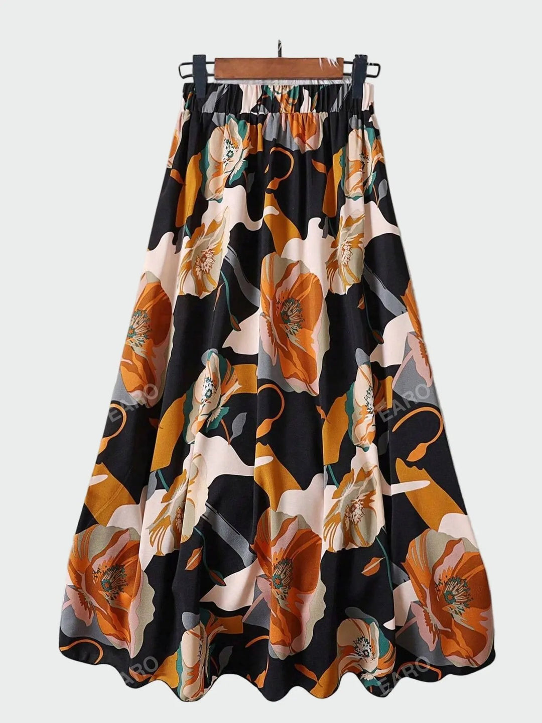 Bold Floral Print Maxi Skirt Liora Lane Boutique Plus Size Skirts 4XL - 24 54.95