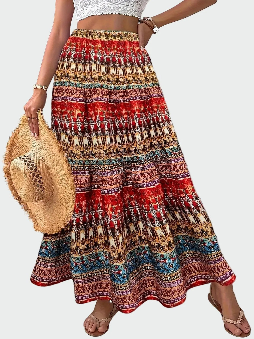 Boho Sunset Maxi Skirt Liora Lane Boutique Plus Size Skirts